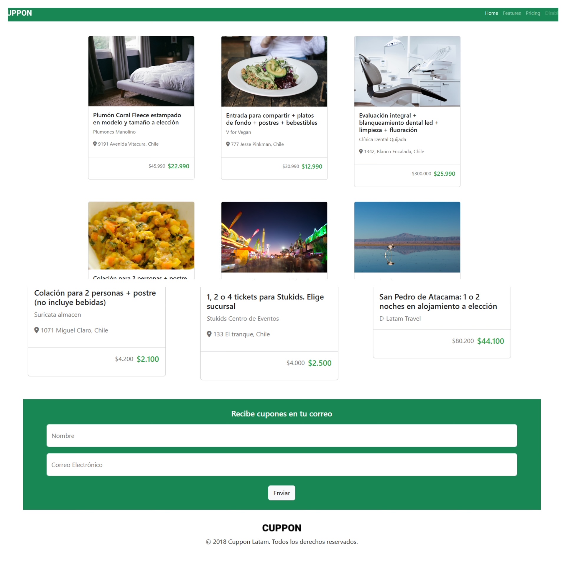 pagina de cupones