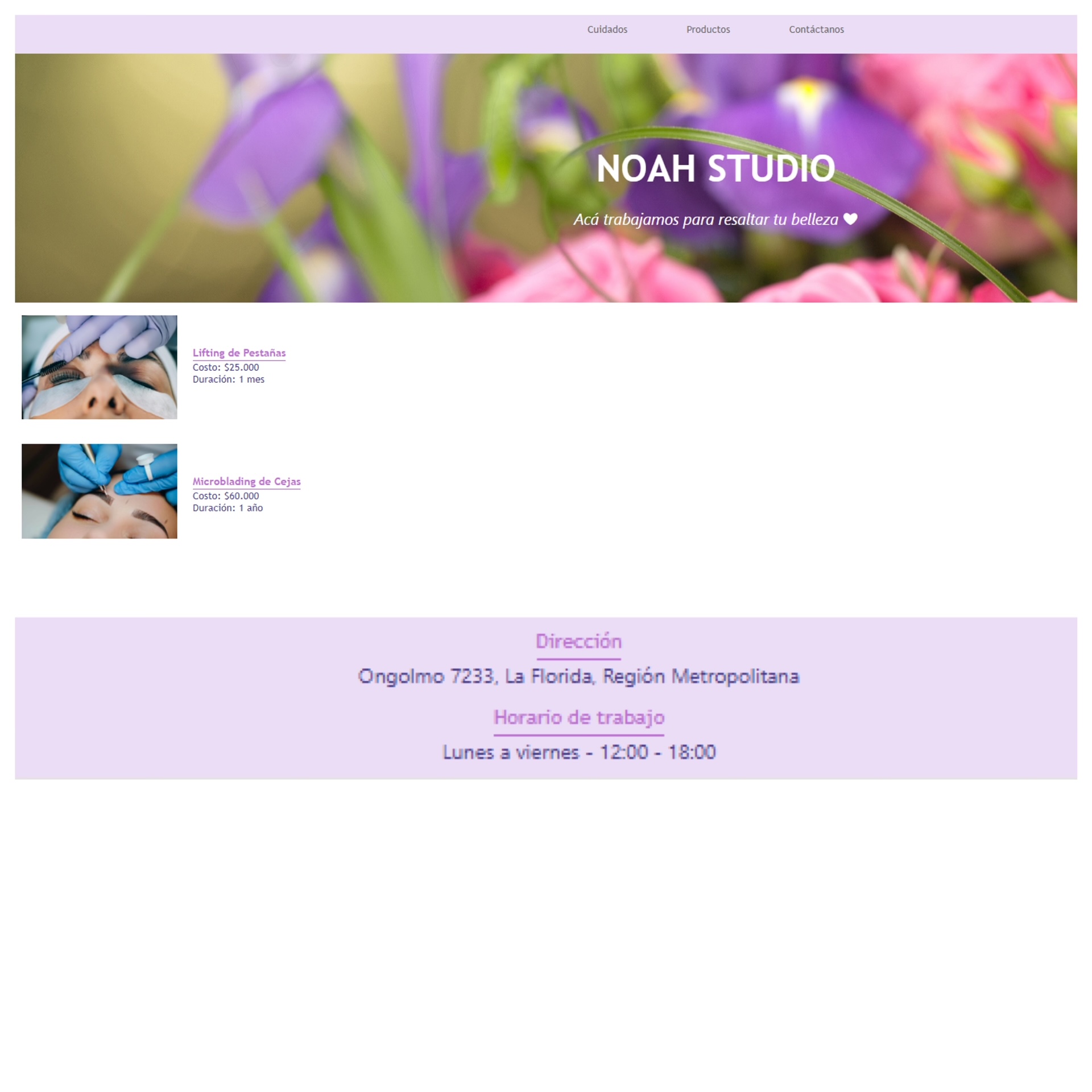 landing page noah studio